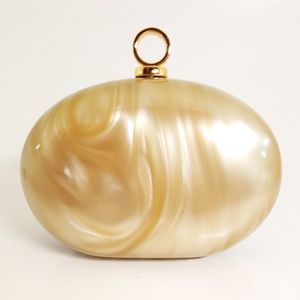 Halston Heritage Gold Evening Minaudiere